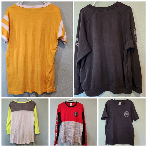 Victoria's Secret Pink 90s Y2k Bling Sequins Logo Shirt Sweatshirt Lot Sz Large - Picture 2 of 12